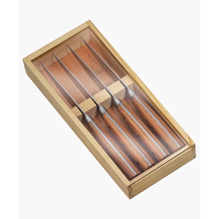 Set 4 coltelli bistecca manico legno - Zassenhaus Set 4 coltelli bistecca manico legno - Zassenhaus