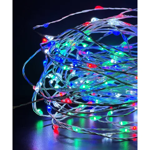 100 Gocce Led Multicolor con Filo in Rame 10m - GiocoPlast 100 Gocce Led Multicolor con Filo in Rame 10m - GiocoPlast