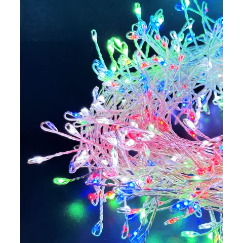 Cluster 500 Gocce Led Multicolor Filo in Rame 10m - GiocoPlast Cluster 500 Gocce Led Multicolor Filo in Rame 10m - GiocoPlast