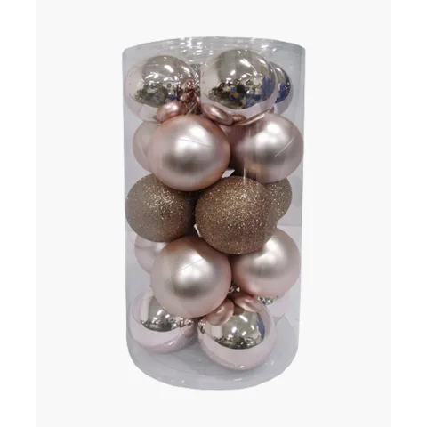 Palline di natale di plastica Rosa antico Ø8 - GiocoPlast Palline di natale di plastica Rosa antico Ø8 - GiocoPlast
