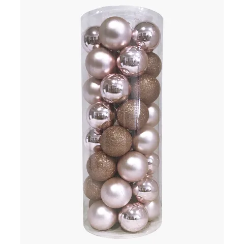 Palline di natale di plastica Rosa antico Ø6 - GiocoPlast Palline di natale di plastica Rosa antico Ø6 - GiocoPlast